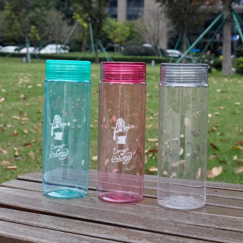 大容量塑料水杯运动户外便携透明卡通图片创意多色通用水壶太空杯