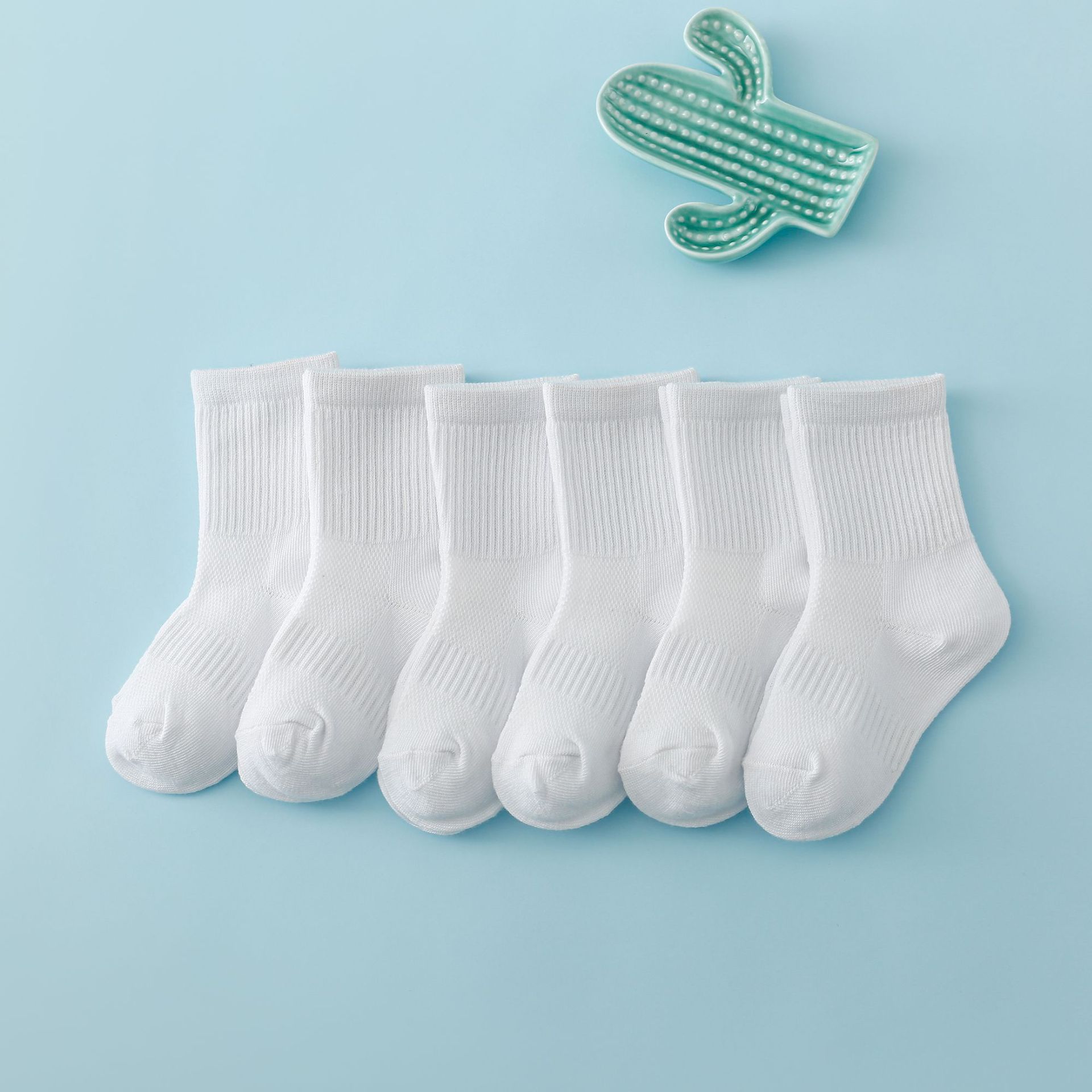 2023年春夏新款儿童袜ins新品中筒纯色平口透气宝宝袜批发亚马逊