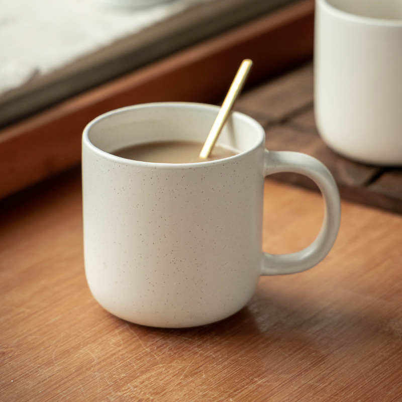 创意芝麻釉陶瓷马克杯家用水杯早餐杯办公室茶杯咖啡杯批发杯子