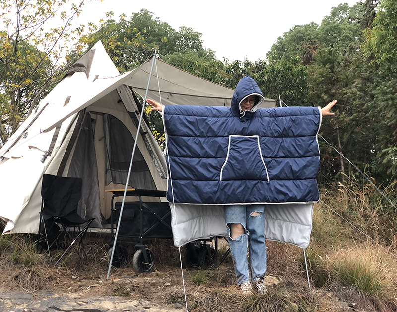Hooded Cloak Multi-Purpose Envelope Sleeping Bag Outdoor Protective Dirt-Proof Waterproof Camping Blanket Quilt