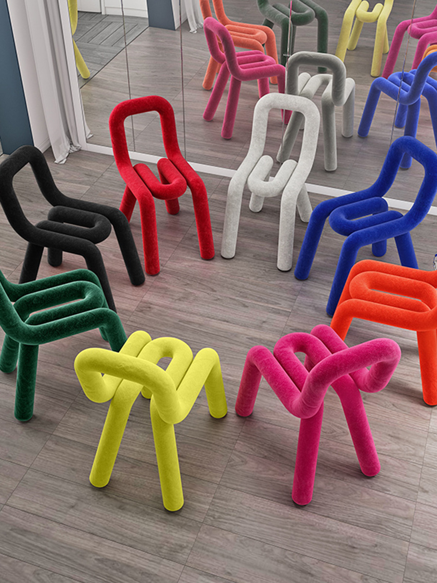 创意椅子北欧个性艺术设计师餐椅工作室造型凳网红休闲化妆美甲椅