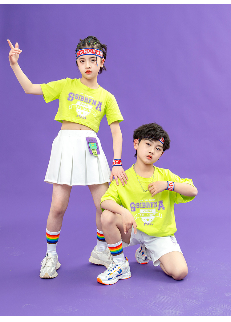 六一儿童节啦啦队演出服嘻哈街舞服套装洋气幼儿园舞蹈服走秀服装