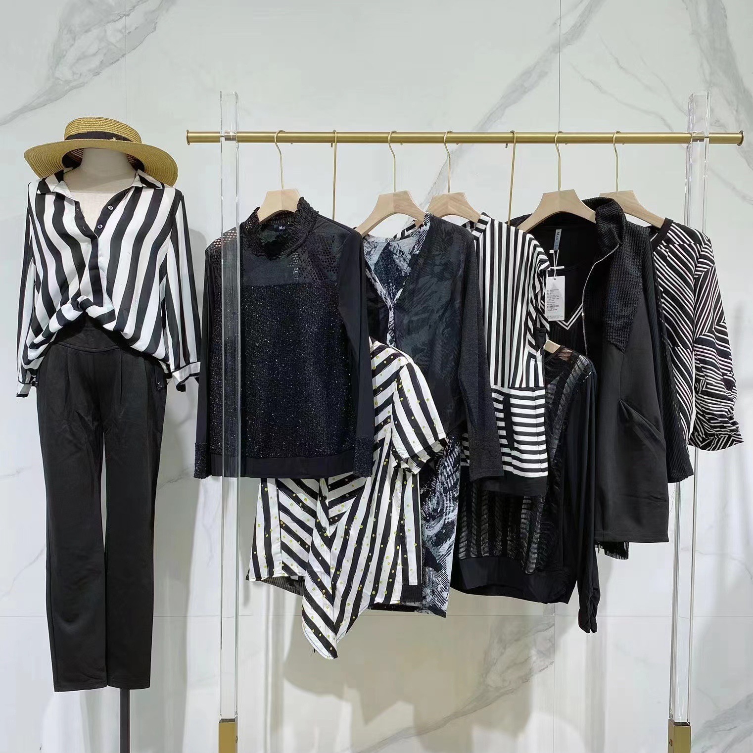 米珂品牌折扣女装尾货清仓衣服大牌直播一手货源时尚女装批发