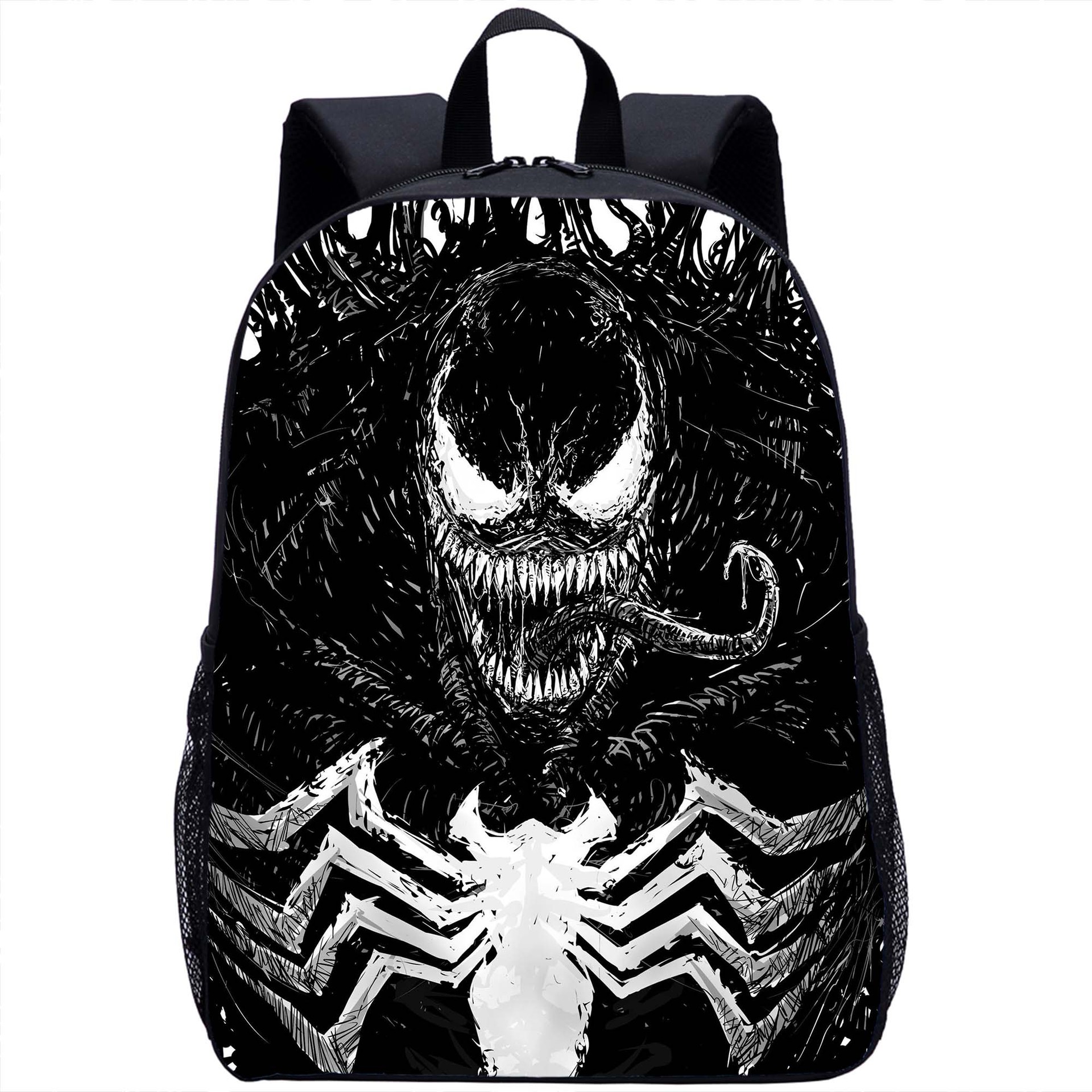 毒液venom小学生书包 跨境货源来图印花15寸男孩女孩轻便书包批发