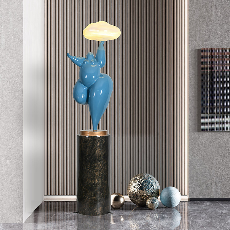 Abstract Art Figure Sculpture Living Room Floor Lamp Light Luxury Creative Home Hallway Hotel Sales Department Decoration Ornaments