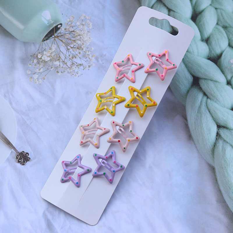 Japanese and Korean Candy Color XINGX BB Clip Children's Cropped Hair Clip Girl's Hairpin Fringe Clip Cute Pentagram Hair Accessories