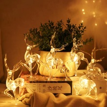 小鹿灯串节日灯小夜灯LED太阳能梅花鹿圣诞节派对装饰灯 麋鹿彩灯
