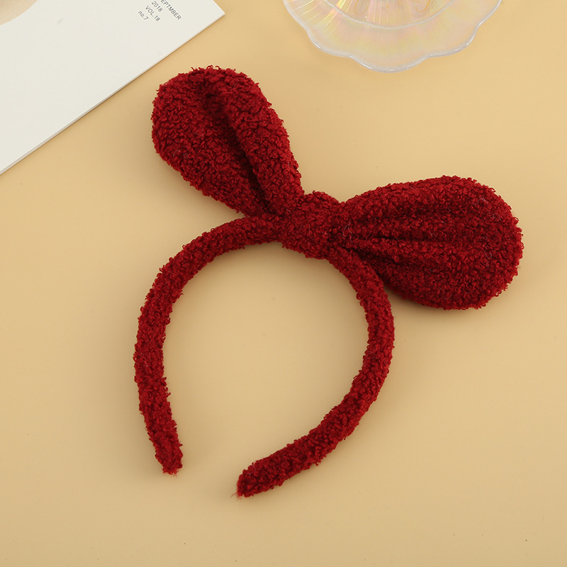 Korean Online Influencer Cute Bow Super Cute Headband Fairy Bow Headband Hair Band Headwear for Face Wash Plush Hairpin