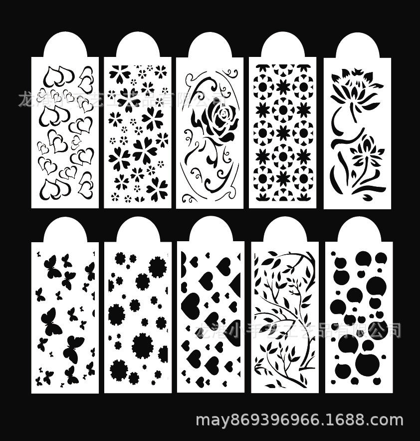 跨境货源喷花模镂空模板漏字板画画手抄报塑料绘图模板