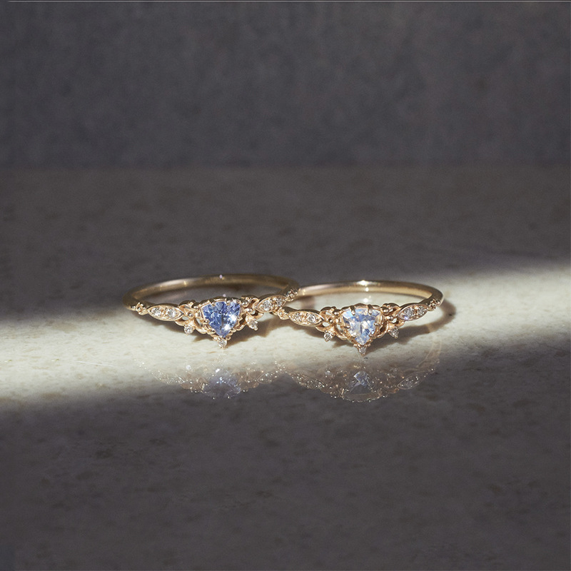 日系轻奢nojess2023秋季圣诞限定雪割草戒指 925纯银镶天然坦桑石