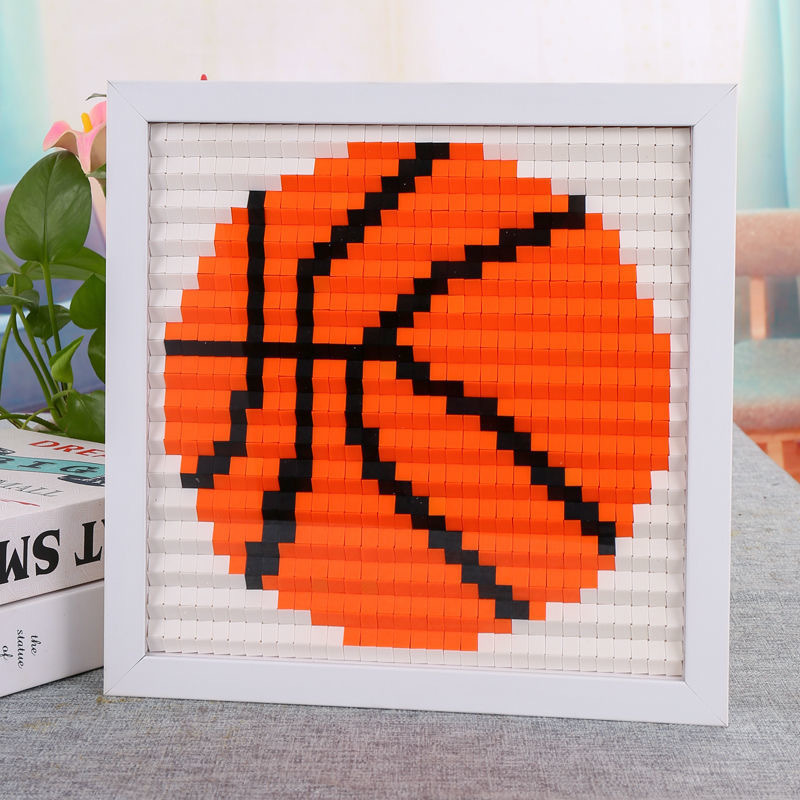 喜字积木相框diy拼图木质相框摆件摆台白正方形画框厂家直销