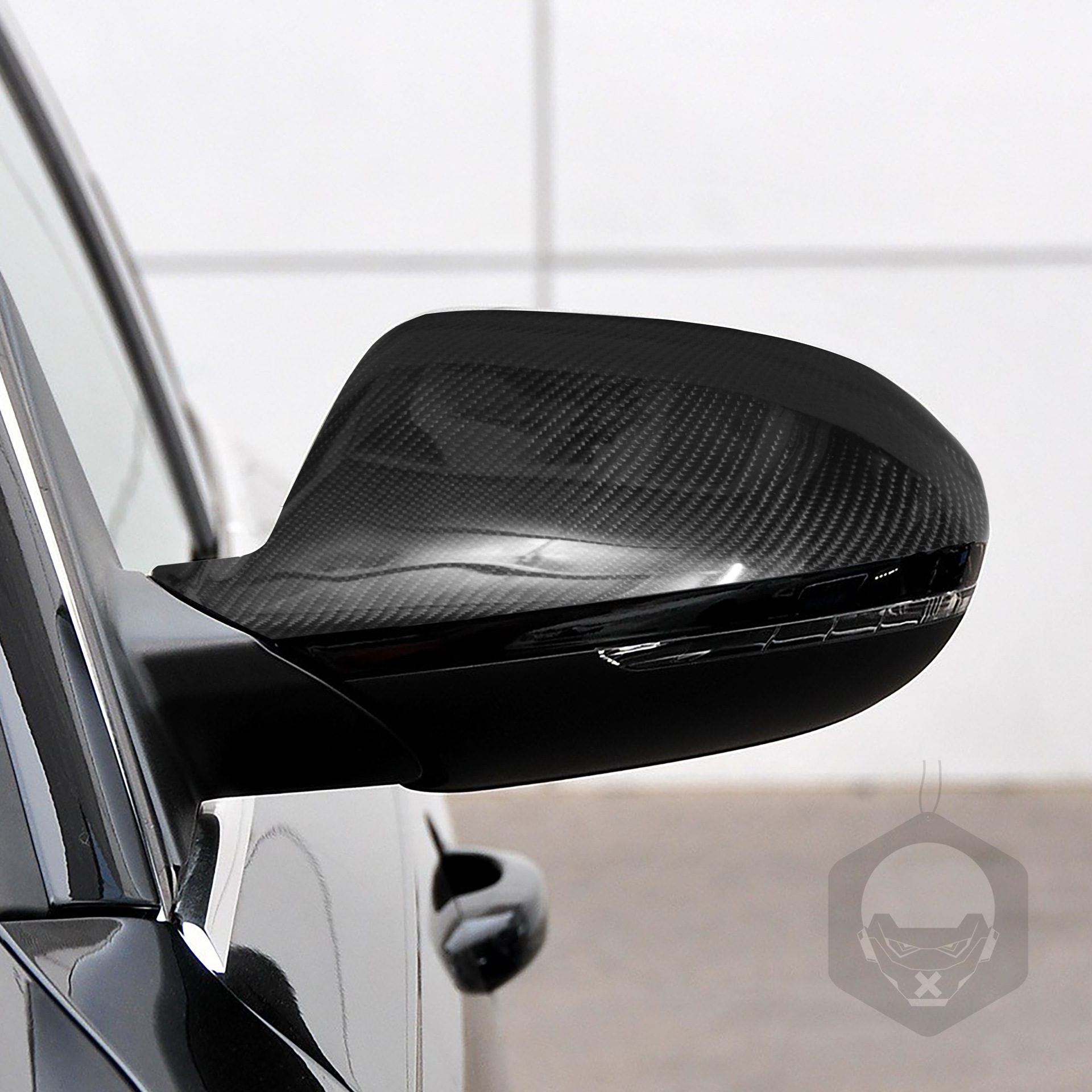 适用2010-2015款奥迪a6 c7真碳纤维后视镜倒车镜不带辅助替换件