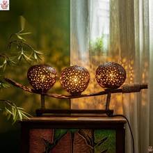 泰国椰壳灯东南亚风格装饰台灯客厅卧室个性创意桌灯网红床头灯