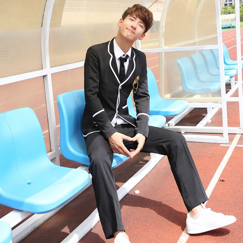 招代理批发供应 男生学生装 班服 校服套装 表演装一件代发