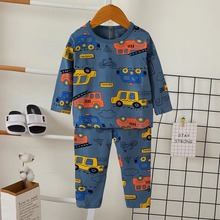 pajamas童装2023年新款男女童睡衣长袖儿童秋款黄金绒家居服套装