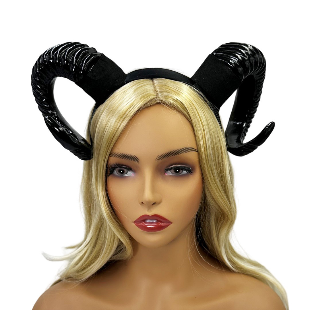 节日派对装扮牛角发箍 万圣节牛魔王头箍 舞台演出服装搭配发饰