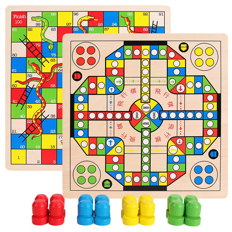 飞行棋蛇棋二合一游戏棋思维训练玩具幼儿园中大班益智区材料礼物