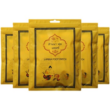 泰国lanna足贴正品艾草贴纳兰竹醋生姜脚底贴1包10贴男女通用
