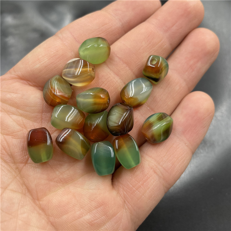 万玉批发 孔雀绿玛瑙扭珠散珠 8*12毫米彩色玉髓筒珠散批-阿里巴巴