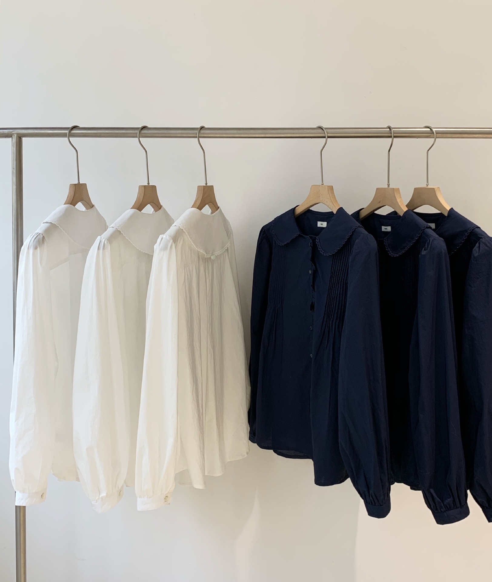 2022【现货】春夏季新款韩东大门e*g棉刺绣花边长袖宽松衬衫女