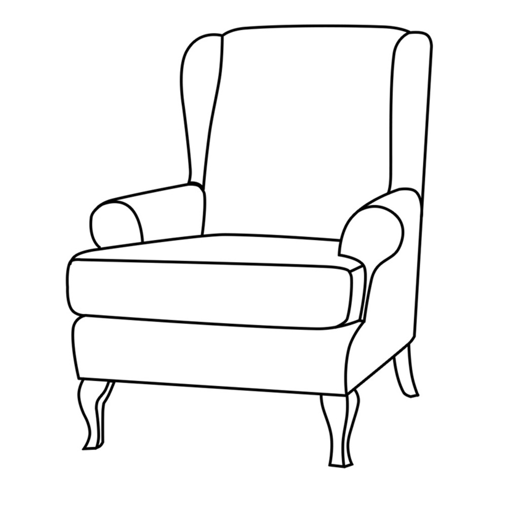 弹力素色全包翼椅套美容椅休闲单人沙发套方格绒布艺美式老虎凳套