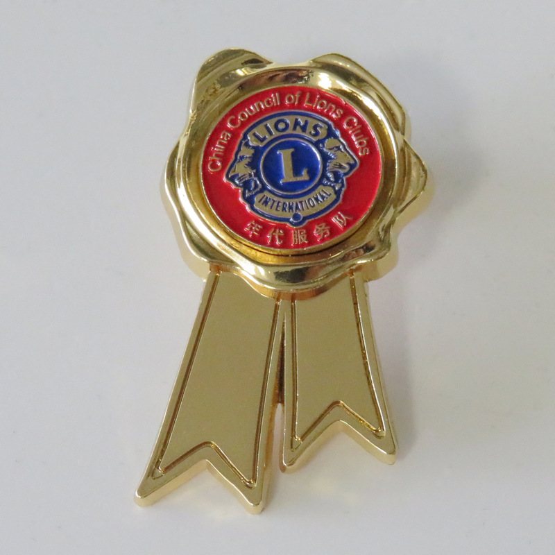 金属徽章胸章定做狮子协会胸针胸徽定制北京狮子会会徽纪念章制作