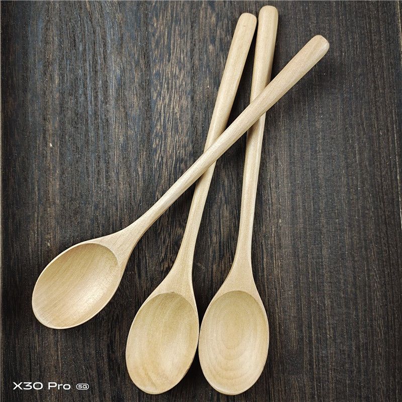 小木勺吃饭用长柄小木勺日式木勺木质勺蜂蜜勺刻字木勺子韩式长柄