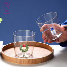 支持定制情侣立体动物造型玻璃杯圣诞树雪人卡通人物创意玻璃杯