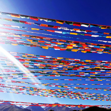 3月28日 西藏手工印五色经幡 藏式手工棉布风马旗挂幡隆达全家福