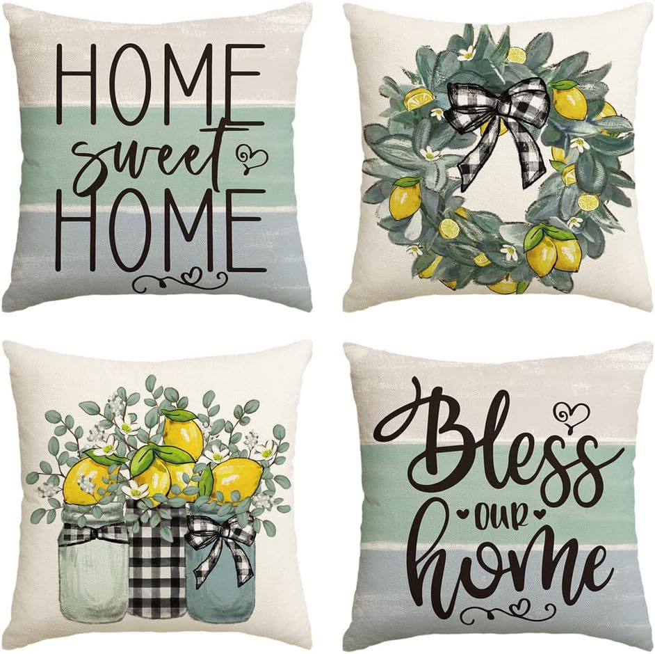 Summer Flower Linen Pillow Cover Living Room Sofa Chair Throw Pillowcase Summer Atmosphere Home Decoration Bay Window Cushion