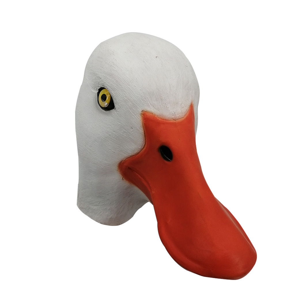 万圣节乳胶头套 大白鸭面具 节日派对动物鸭子面具 抖音拍摄道具