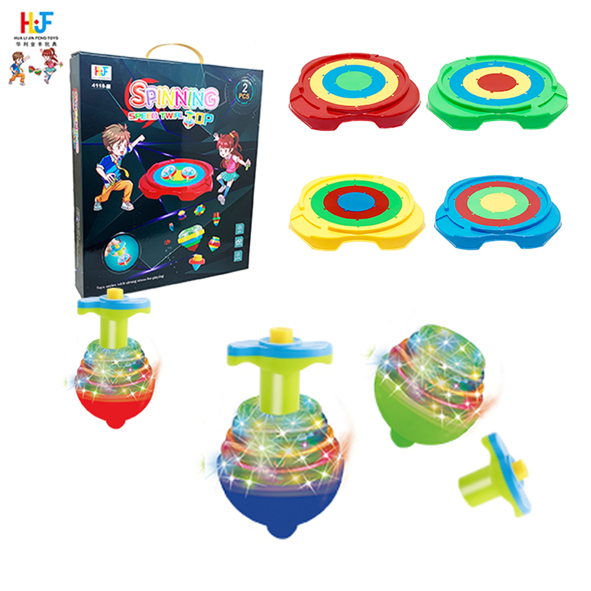 0万个发射器灯光陀螺玩具卡通颜色户外夜市地摊热销爆款男孩对