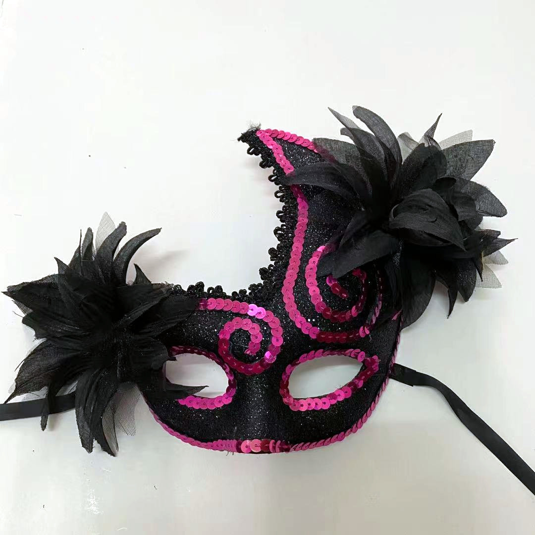 新款威尼斯夜店女神花朵面具万圣节化妆舞会派对女cosplay假面