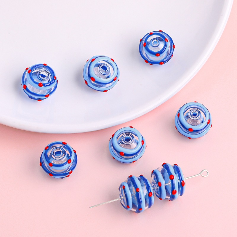 Hand-Painted Hollow Drop Oil Glass Beads Glass Scattered Beads DIY String Beads Materials Handmade Earrings Bracelet Jewelry Accessories