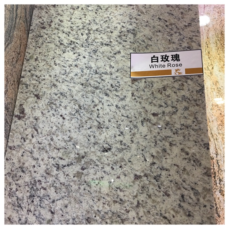 白色花岗岩白玫瑰石材台面洗手盆火烧面板过门石门槛石楼梯踏步