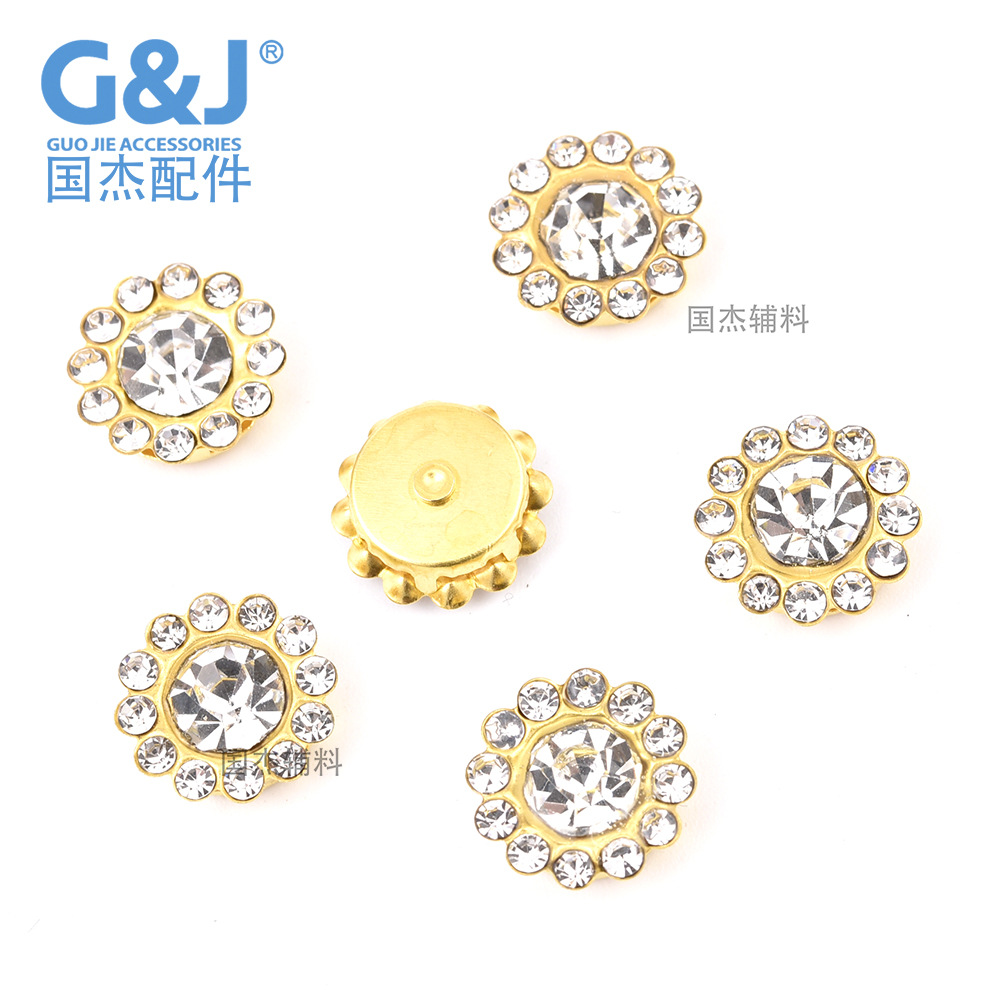 9. 8mm round SUNFLOWER Rhinestone Nail Beauty Hair Band DIY Ornament Accessories Mobile Phone Decorative Paster Stick-on Crystals