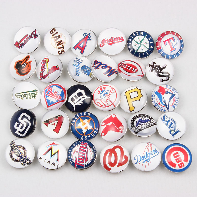 mlb 18mm noosa30队 冰球队标志扣子tampa bay rays snap button