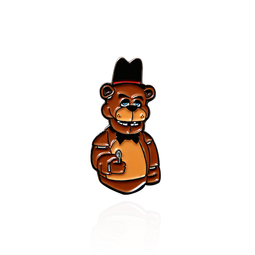 亚马逊新款freddy fazbear玩具熊胸针弗莱迪费斯熊freddy卡通徽章