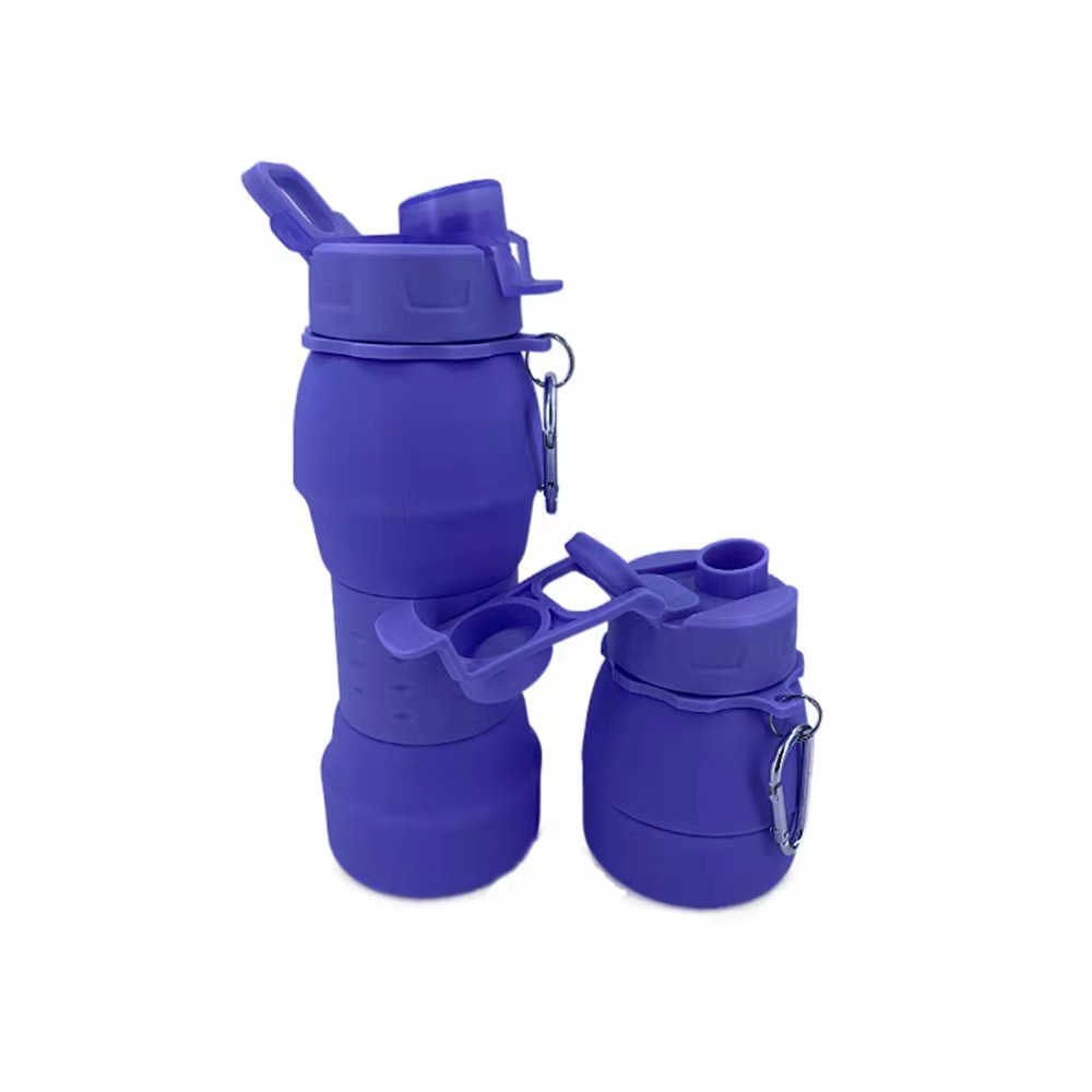 New Silicone Folding Sports Bottle Large Capacity 600ml Outdoor Portable Water Bottle Telescopic Water Cup