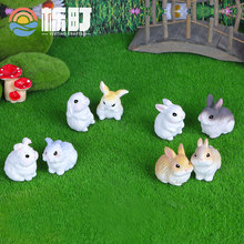 微景观小摆件可爱动物写实兔子微景观萌兔园艺树脂创意zz装饰配件