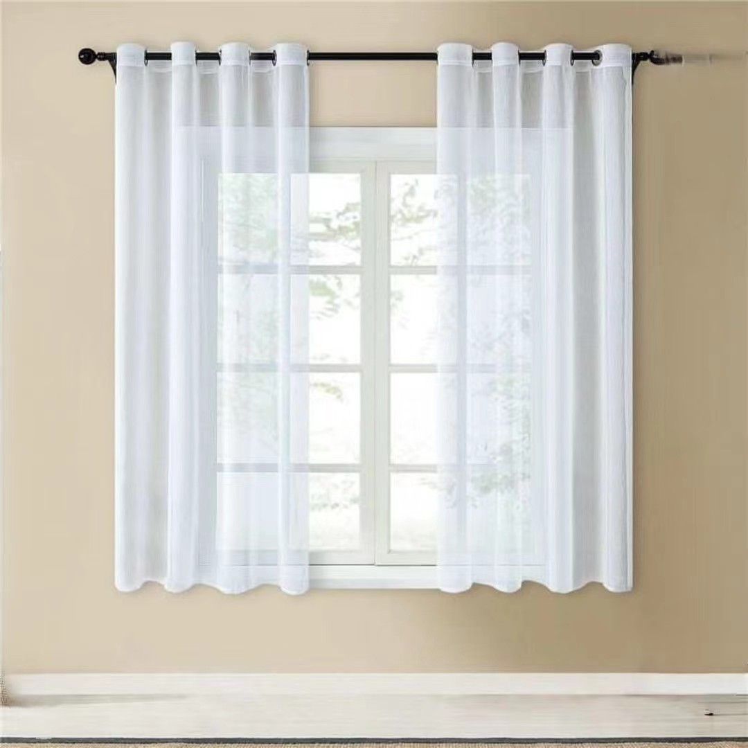 Cross-Border Amazon Foreign Trade Dori Yarn Pure Color Curtain Mesh Curtains Finished Bedroom Balcony Bay Window Plain