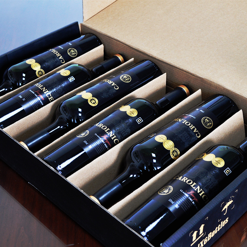 法国进口红酒carolnice卡罗奈斯干红葡萄酒礼盒装14度6瓶整箱批发