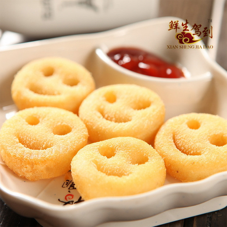 笑脸薯饼冷冻开心薯饼脆土豆饼薯条油炸薯脸半成品圆笑脸薯早餐饼