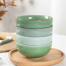 陶瓷碗家用2024新款5英寸大号米饭碗单个高颜值日式冰裂青瓷餐具