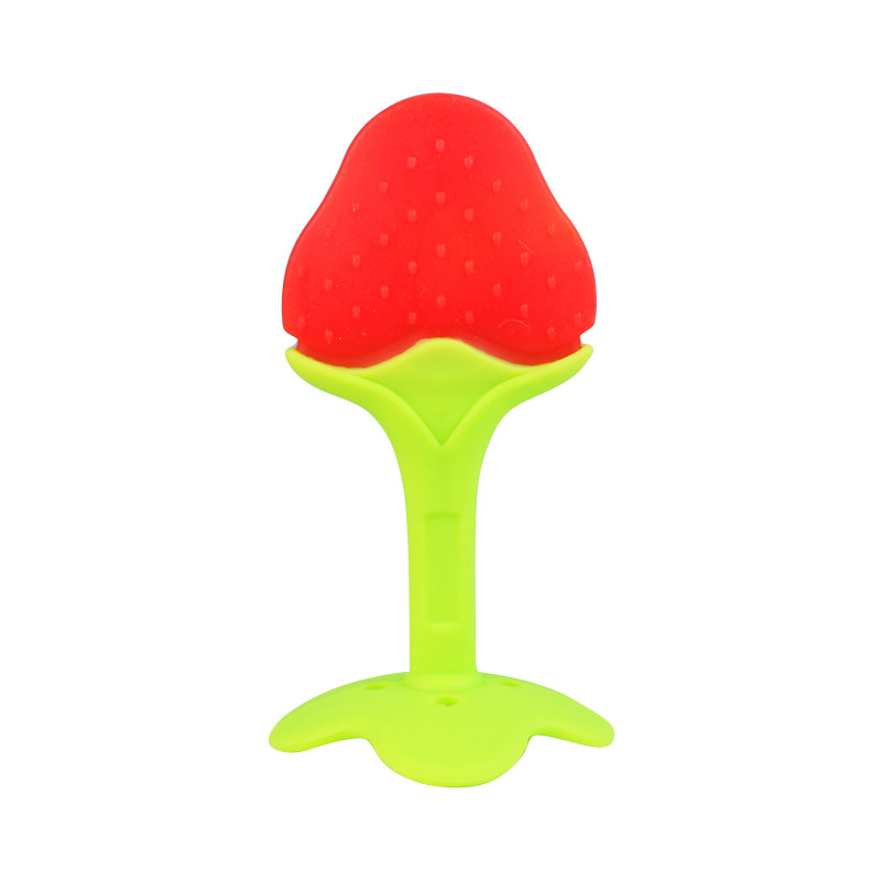 Baby Teether Baby Teething Stick Soothing Soft Silicone Toy Water Boiling Suitable Munchkin Soothing Chews Three-Dimensional Fruit Teether Happy Bite