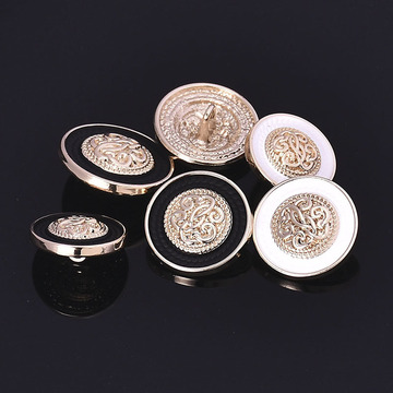 高档金属纽扣女小香风外套上衣大衣风衣扣子圆形金色装饰扣辅料