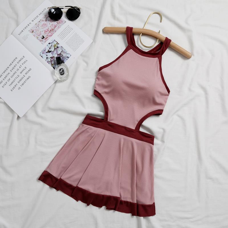 仙女范ins风韩国新款网红款保守学生显瘦遮肚小胸连体泳衣女-阿里巴巴