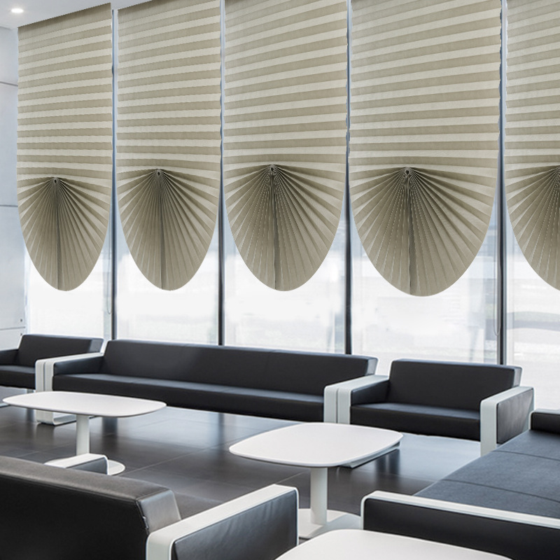 Curtain Cross-Border Simple Non-Woven Paste Pleated Blinds Pleated Shades Folding Semi-Full Shading Non-Woven Fabric