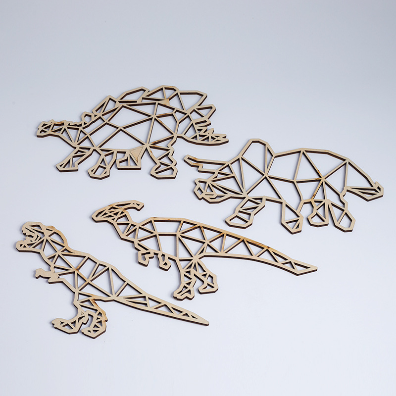 恐龙未加工木质镂空恐龙木制摆件工艺品儿童家居装饰装饰品木制品