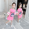 Girls summer Short sleeved 2021 new pattern Western style Korean Edition children Easy Little Girl summer Fashionable t-shirt dress